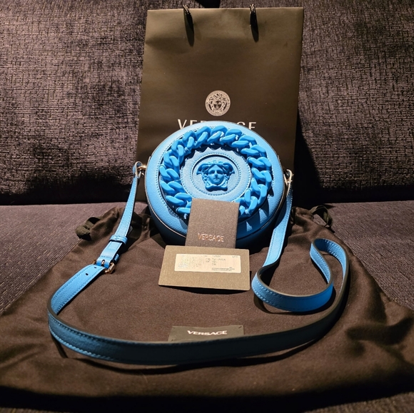 Versace Blue Chain-Embellished "Disco" Bag - Picture 2 of 4